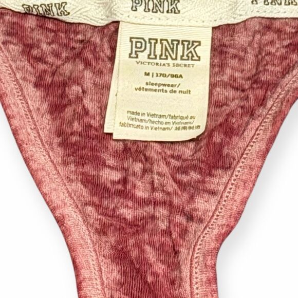 PINK VICTORIA’S SECRET Women’s Burnout Velvet Rose Racerback Sleep Tank Size Med - Picture 3 of 5